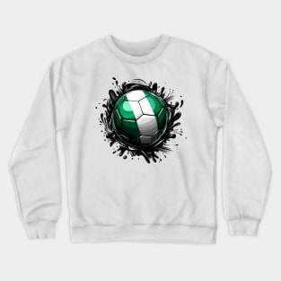 Nigeria Flag Football Crewneck Sweatshirt